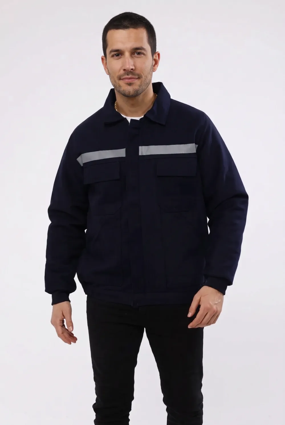 16/12 Gabardin Yazlık İş Montu Reflektörlü 4 Cepli