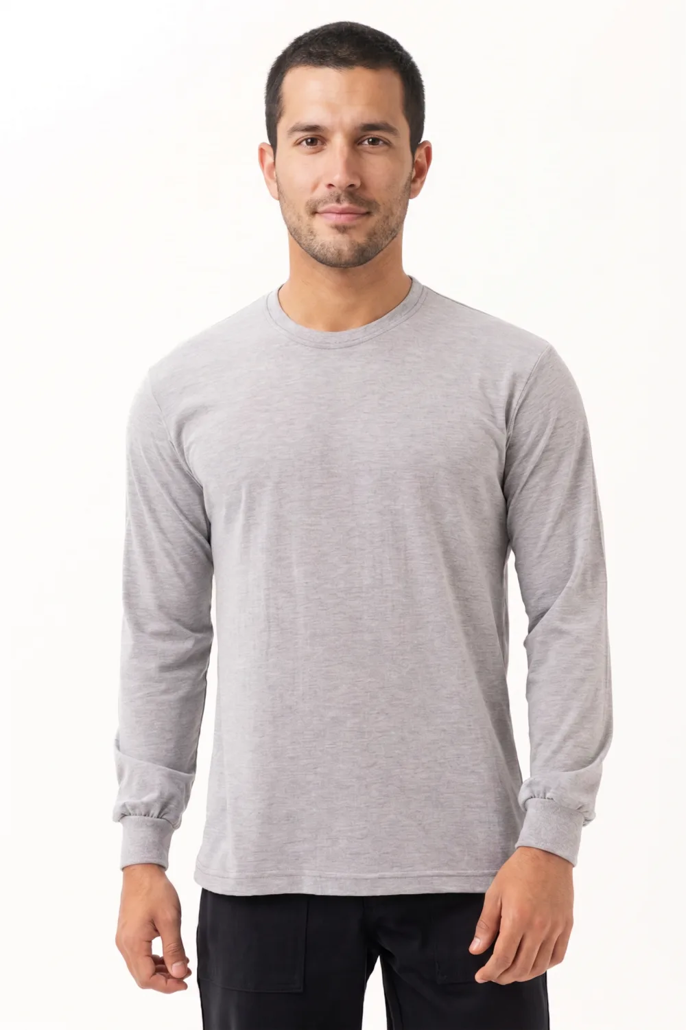 Uzun Kol Bisiklet Yaka T-Shirt